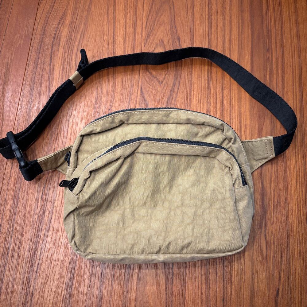 BAGGU Tan Two Zip Pocket Fanny Pack Hip Bag